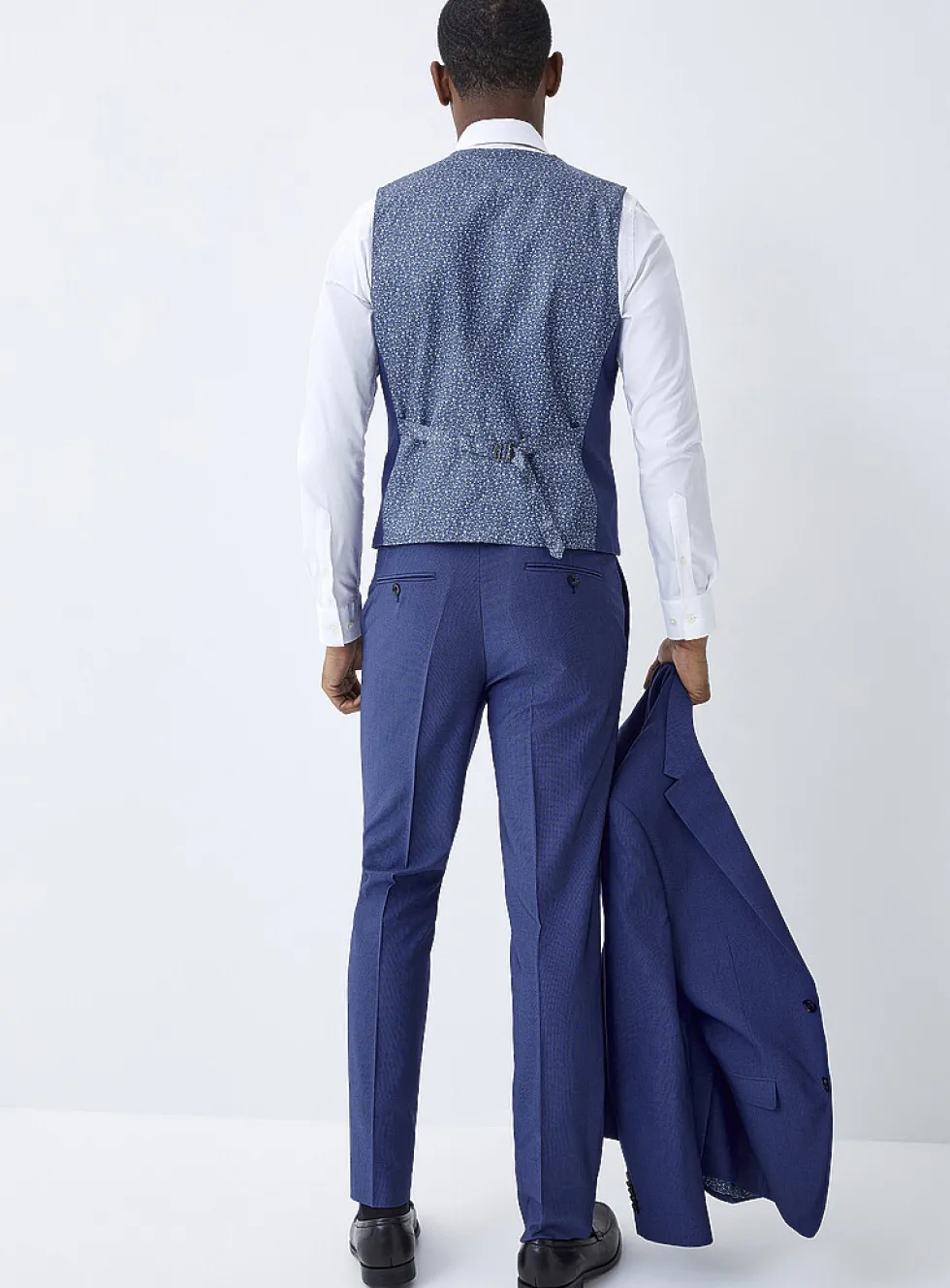 Three-piece piqué suit