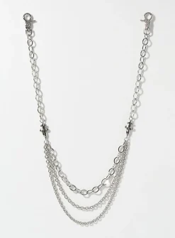 Three-row fleurs-de-lis wallet chain