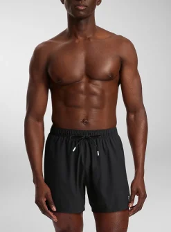 Three-stripe black swim trunk