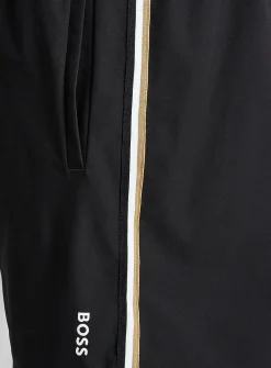Three-stripe black swim trunk