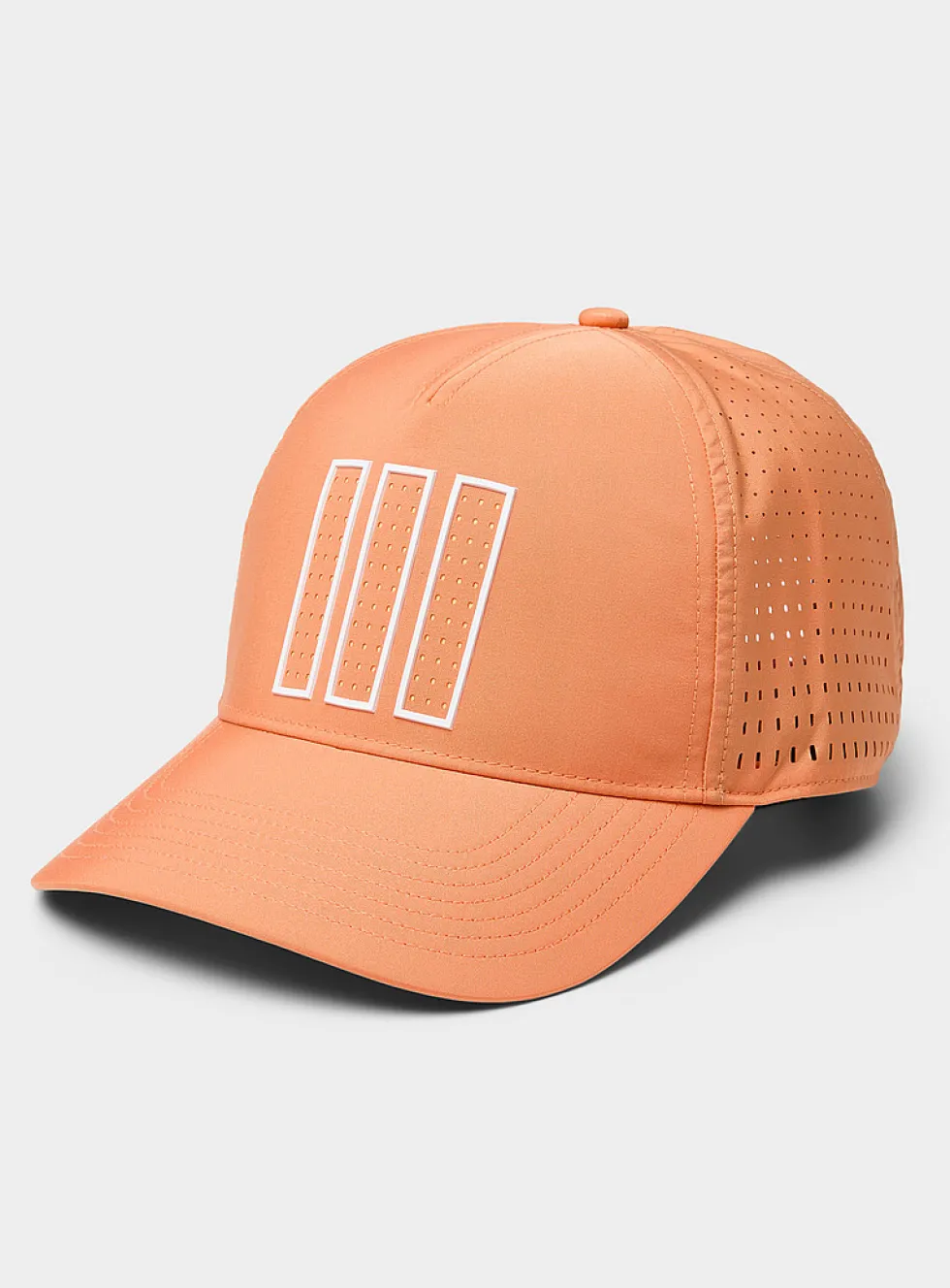Three-stripe semi-structured cap