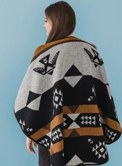 Thunderbird reversible shawl