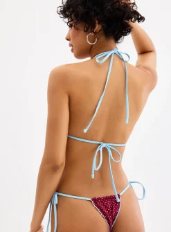 Tidal dot red triangle bikini top