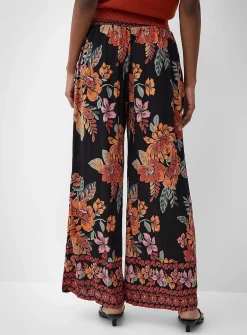 Tie ribbons printed wide-leg pant