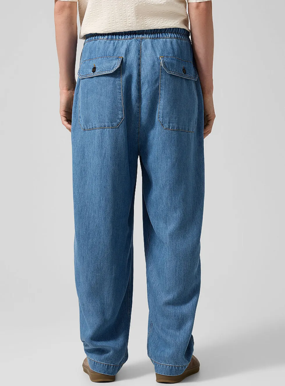 Tie-cord lyocell denim pant