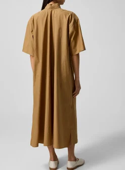Tie-neck reversible shirtdress