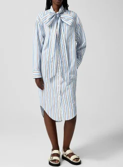 Tie-neck shirtdress