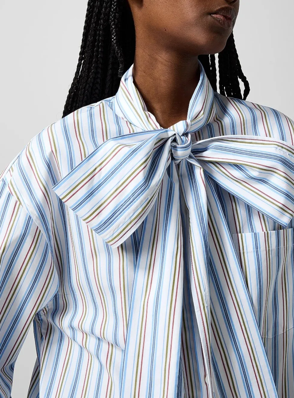 Tie-neck shirtdress