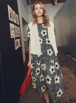 Tiered floral-print midi dress