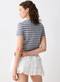 Tiered lace miniskirt