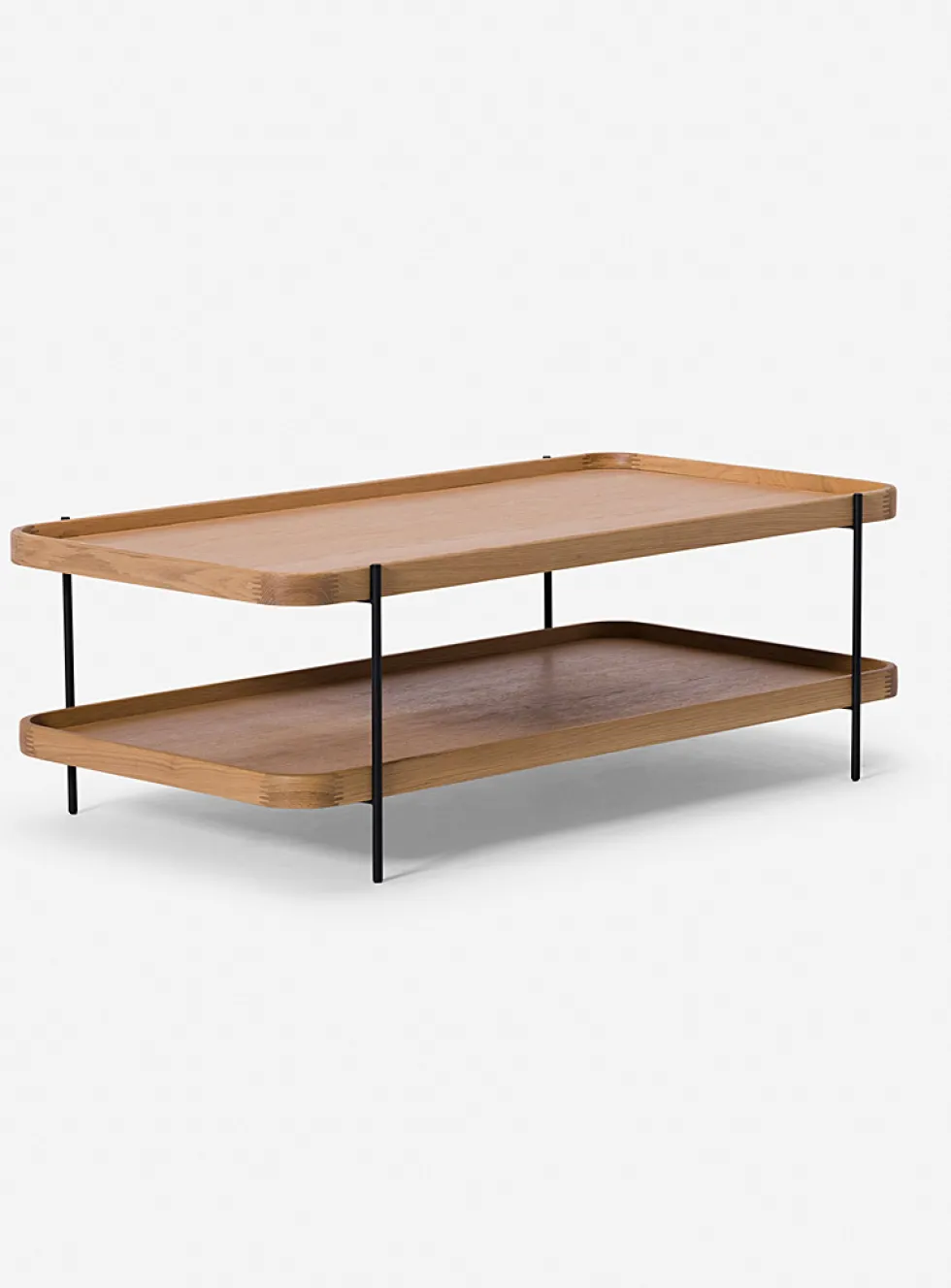 Tiered oak coffee table