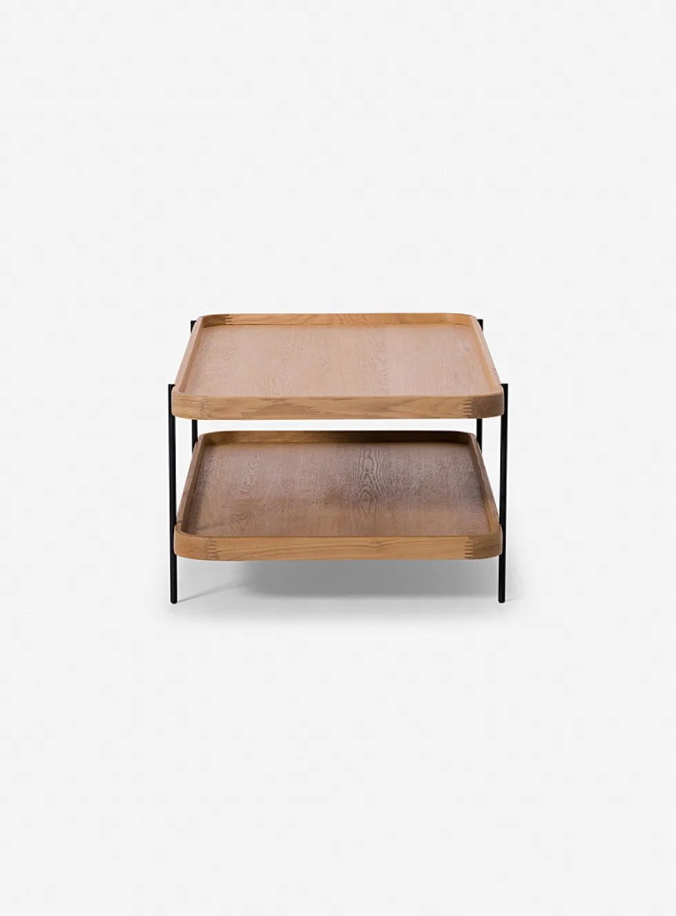 Tiered oak coffee table