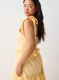Tiered poplin maxi dress