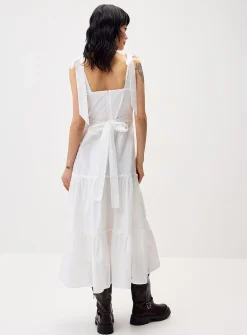 Tiered poplin maxi dress