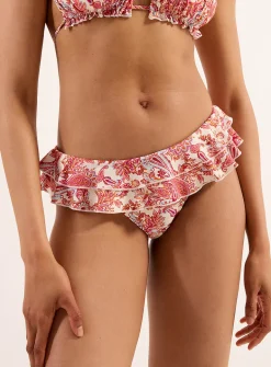 Tiered-ruffle bikini bottom