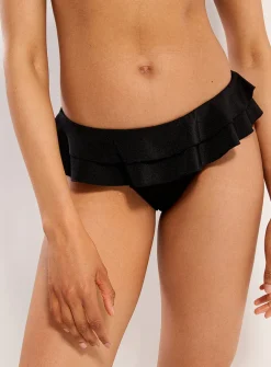 Tiered-ruffle bikini bottom