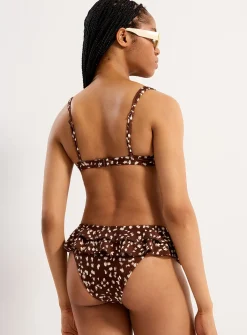 Tiered-ruffle bikini bottom