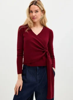 Tie-up crossover sweater