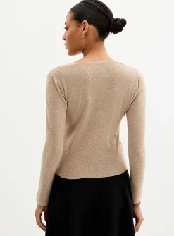 Tie-up crossover sweater