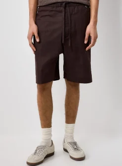 Tie-waist linen Bermudas