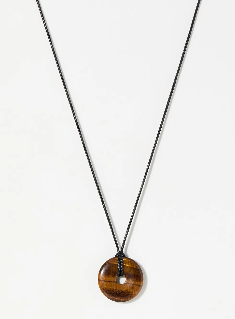 Tiger's eye long cord necklace