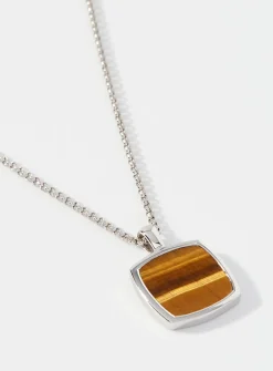 Tiger's eye pendant necklace