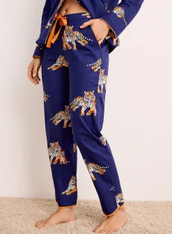Tigers navy blue poplin pyjama pant
