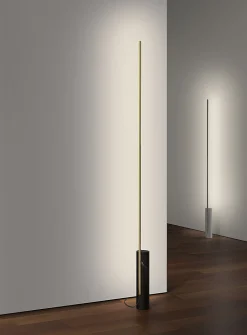 T.O marble and aluminum standing lamp