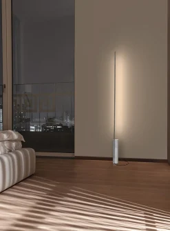 T.O marble and aluminum standing lamp