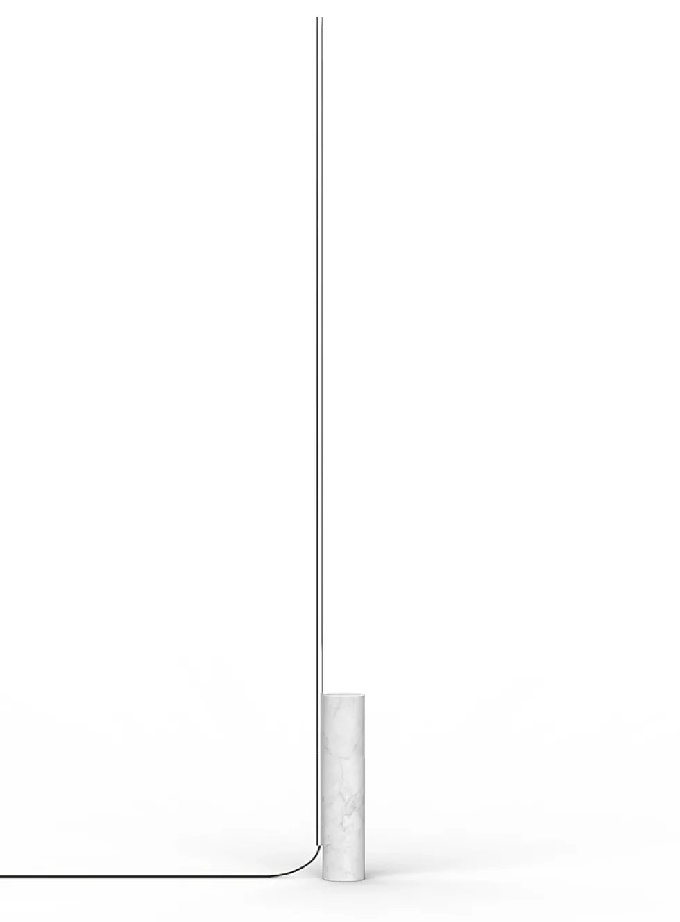 T.O marble and aluminum standing lamp