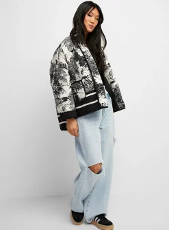 Toile de Jouy open quilted jacket