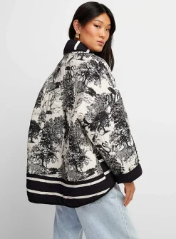 Toile de Jouy open quilted jacket