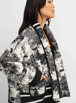 Toile de Jouy open quilted jacket