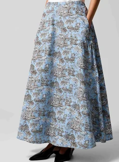 Toile de Jouy poplin skirt