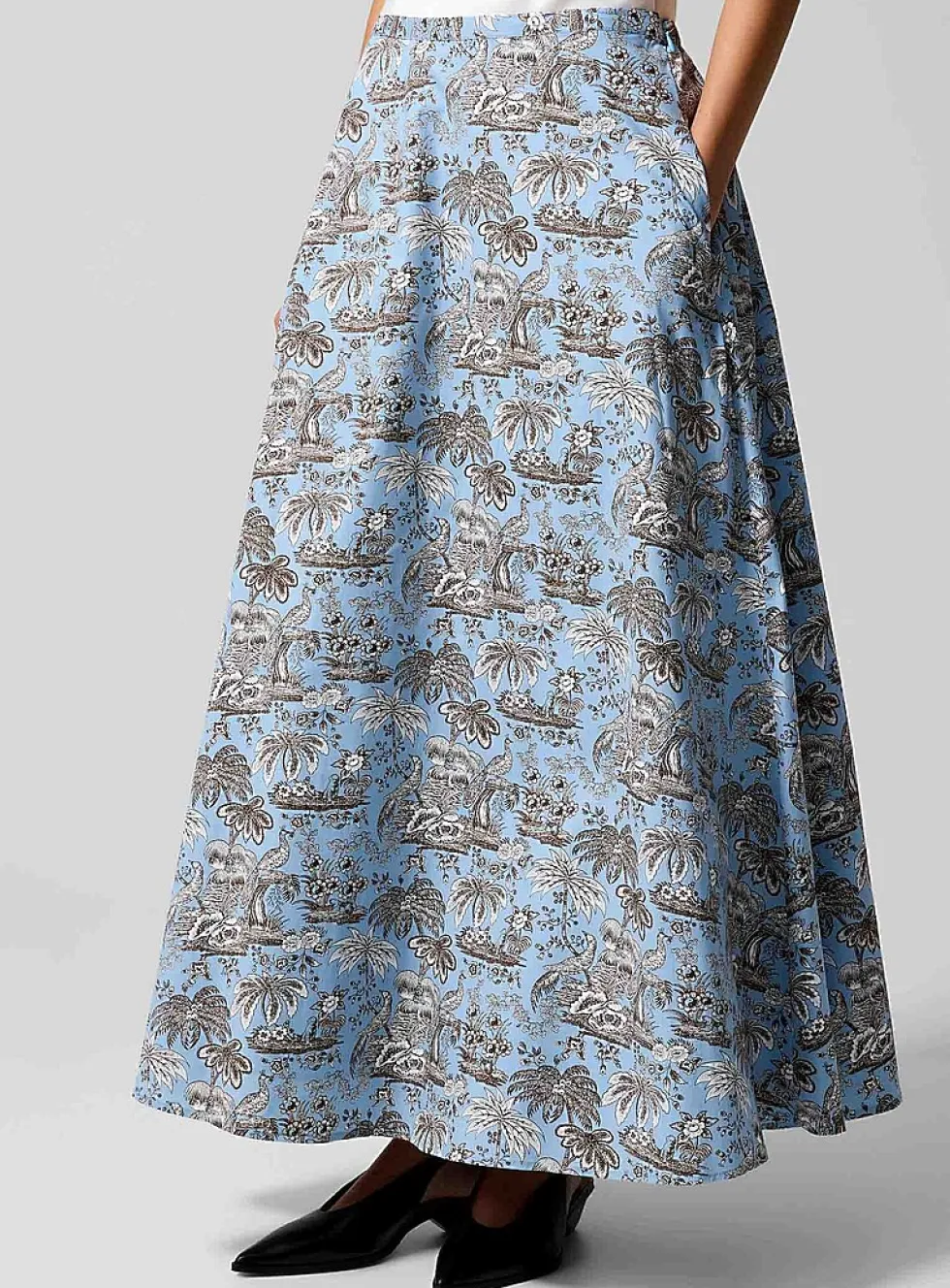 Toile de Jouy poplin skirt