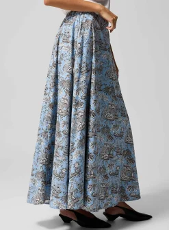 Toile de Jouy poplin skirt