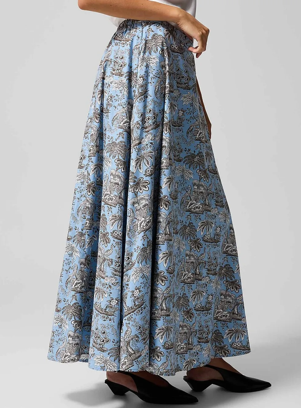 Toile de Jouy poplin skirt