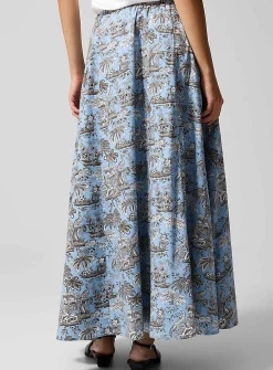 Toile de Jouy poplin skirt