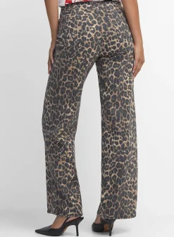 Tokyo high-rise leopard wide-leg jean