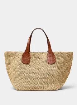 Tokyo II crocheted raffia tote bag
