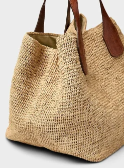 Tokyo II crocheted raffia tote bag
