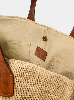 Tokyo II crocheted raffia tote bag