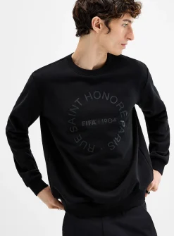 Tone-on-tone circular logo sweatshirt