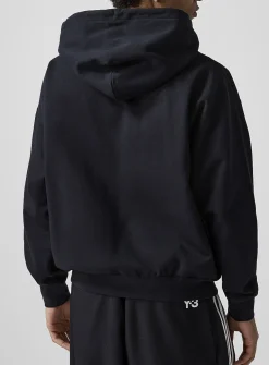 Tone-on-tone logo zip-up hooded sweatshirt