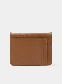 Tone-on-tone topstitched heart card holder