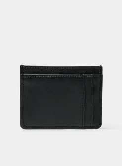 Tone-on-tone topstitched heart card holder