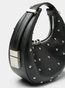 Toni studded black leather mini-bag