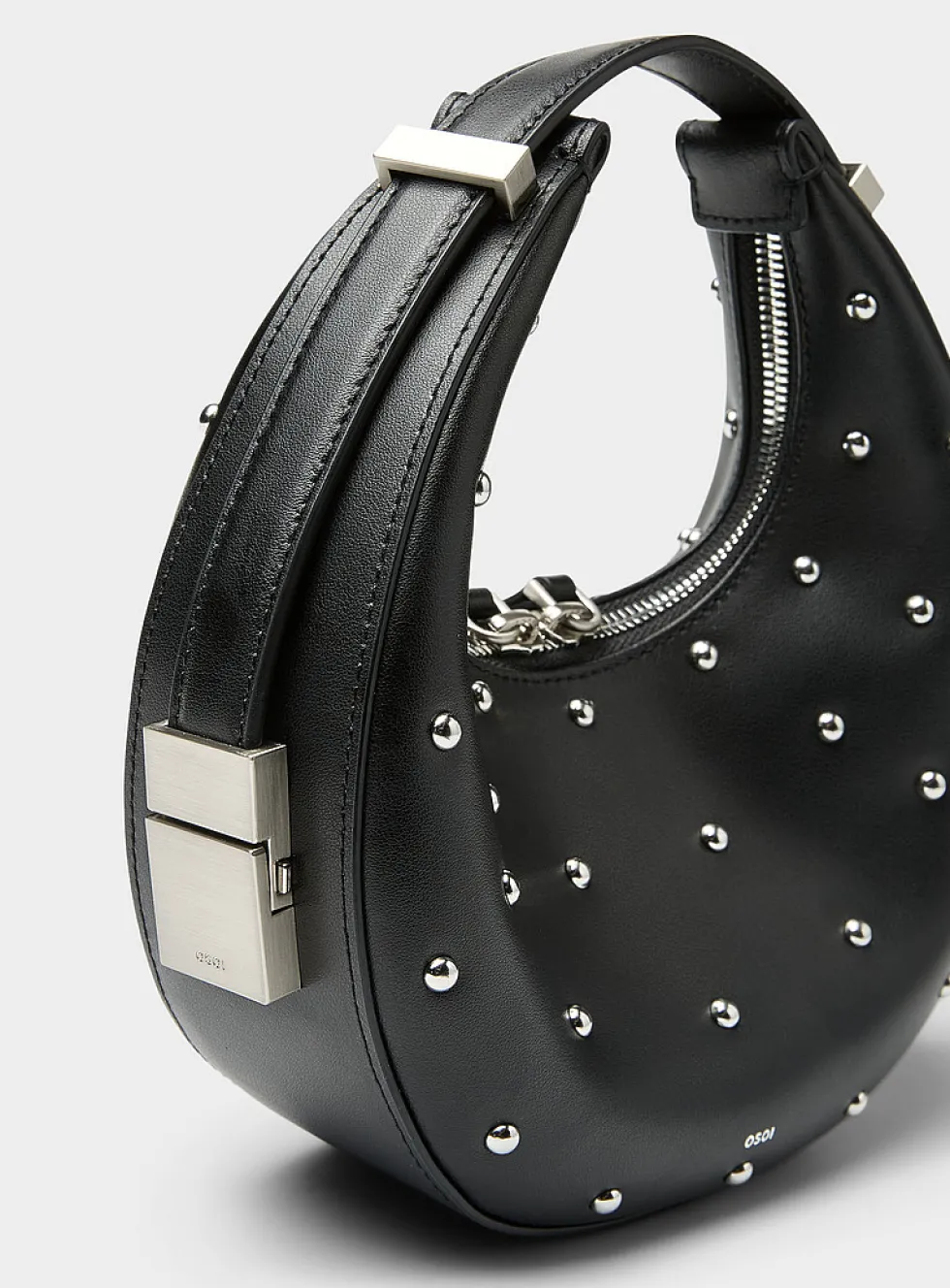 Toni studded black leather mini-bag
