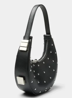 Toni studded black leather mini-bag