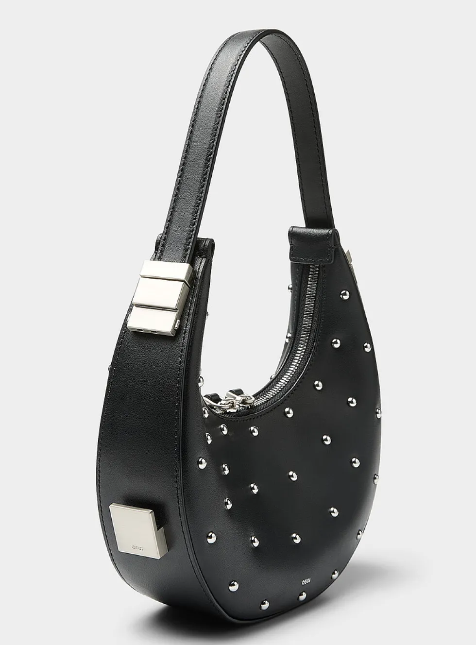 Toni studded black leather mini-bag